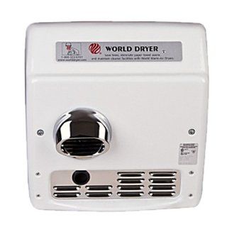 World Dryer Electric Aire LE1 974 Alum White Automatic Hand Dryer 110/120V