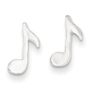 Sterling Silver Musical Note Mini Earrings, Best Quality Free Gift Box Satisfaction Guaranteed: Stud Earrings: Jewelry