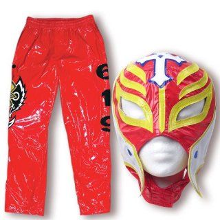 WWE Rey Mysterio Red & Yellow Replica Kid Size Mask & Pants Combo : Other Products : Everything Else