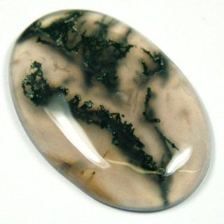 Moss Agate Cabochon "Free Form" (1"   1 1/2")   1pc.: Everything Else