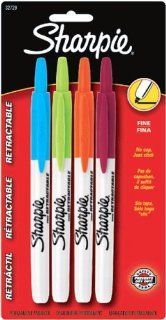 Sharpie RT Fine Assorted 4 pack Black Orange Turquoise Lime Berry : Permanent Markers : Office Products