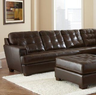 Steve Silver Company Soho Leather Sofa in Ebony Brown  