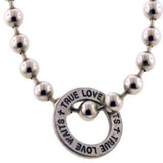 Forgiven Jewelry  Pewter (lead free) Alloy  True Love Waits Cross Washer on 18" Ball Chain: Jewelry