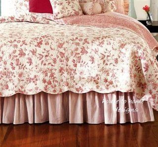 Brighton Red Ticking Stripe Bedskirt by Williamsburg   Bed Skirts