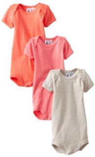 Petit Bateau Baby Girls Newborn 3 Pack Of Pastel Bodysuits, Grey/Coral/Pink, 6m: Clothing