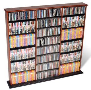 Prepac Cherry Triple Width Wall Media (DVD, CD, Games) Storage Rack   Audio Video Media Cabinets