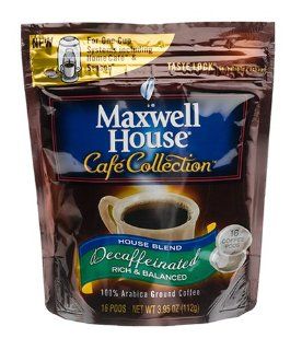 Maxwell House Caf Collection House Blend Decaffeinated Coffee, Package of 16 Pods : Grocery & Gourmet Food