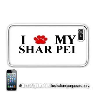 Sharpei Shar Pei Paw Dog Apple iPhone 5 Hard Back Case Cover Skin White: Cell Phones & Accessories