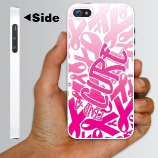 iPhone 5 Case   Pink Ribbon/Breast Cancer Theme "Find a Cure/Pink Ribbon"   White Protective Case: Cell Phones & Accessories
