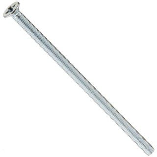 Steel Machine Screw, Zinc Plated Finish, Flat Head, Phillips Drive, Meets DIN 965, 70mm Length, Fully Threaded, M4 0.7 Metric Coarse Threads (Pack of 25): Industrial & Scientific