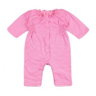 Toffee Moon Baby Girl Nixie Cotton Sleepsuit in Candy Pink/Hot Pink Stripe Newborn: Clothing