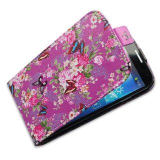 Bfun Packing Butterfly Purple Flip Leather Cover Case for Samsung Galaxy S4 i9500: Cell Phones & Accessories