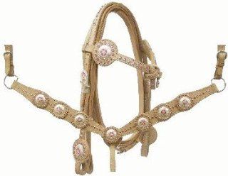 Rhinestone Horse Tack Set ~ Headstall, Breast Collar, Reins : Horse Bridles And Reins : Sports & Outdoors