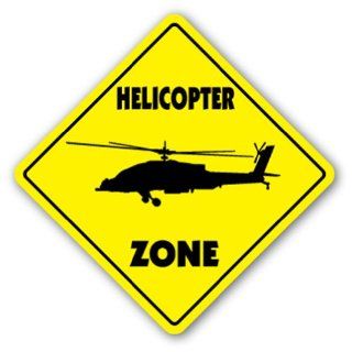 HELICOPTER ZONE Sign xing heli helo rotor blade hewey bell jet ranger sikorsky : Street Signs : Patio, Lawn & Garden