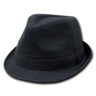 Decky Melton Wool Fedora Hat Black (Large/XL) at  Mens Clothing store: