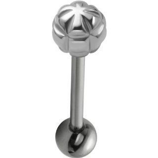 Abstract Palm Tree Surgical Steel Tongue Ring Barbell   14G: Jewelry