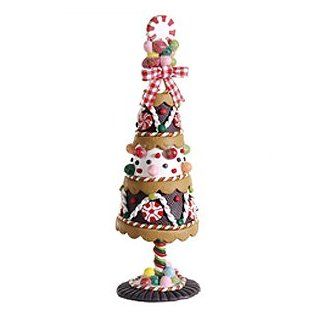 10" Festive Candy Cake Glitter Topiary Tree Christmas Table Top Decoration   Artificial Topiaries
