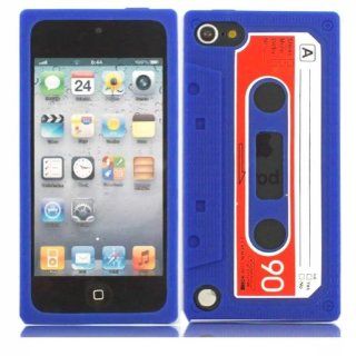 Retro Cassette Silicone Shell Case Cover For Apple iPod Touch 5 5th Generation / Dark Blue: Cell Phones & Accessories
