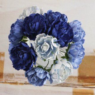 Serenade Handmade Paper Flowers 1" 12/Pkg Blue