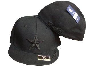 Dallas Cowboys Tonal Fitted 2008 Black on Black Cap / Hat (6 7/8)  Sports Fan Baseball Caps  Sports & Outdoors