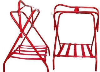 Lot of Two Folding Floor Saddle Racks Metal Red : Horse Saddle Accessories : Sports & Outdoors