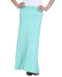 Wet Seal Women's Solid Foldover Maxi Skirt L Green at  Womens Clothing store