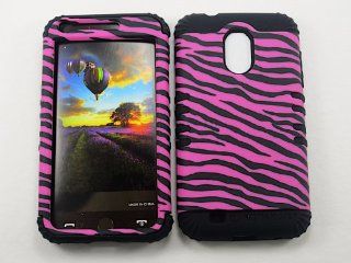 3 IN 1 HYBRID SILICONE COVER FOR SAMSUNG GALAXY S II S2 EPIC 4G TOUCH SPRINT, BOOST, US CELLULAR, VIRGIN MOBILE HARD CASE SOFT BLACK RUBBER SKIN ZEBRA BK TE544 D710 KOOL KASE ROCKER CELL PHONE ACCESSORY EXCLUSIVE BY MANDMWIRELESS: Cell Phones & Accesso