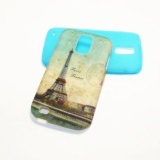 For Samsung Galaxy S2 S II T mobile T989 / Hercules 2 in 1 Hybrid Cover Case Eiffel Tower Paris PC + Blue Silicone: Cell Phones & Accessories