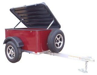 Hybrid Trailer Co. Vacationer with Spare Tire   Enclosed Cargo Trailer, 990 lbs. Gross, 30 cu/ft.   Black Cherry Automotive