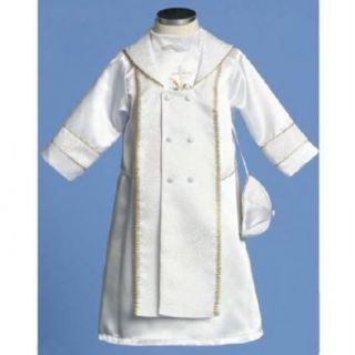 Angels Garments Baby Boys White Satin Christening Robe 2pc Set 12 18M: Angels Garment: Clothing