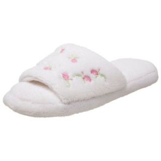 MUK LUKS Women's Escentials Rose Scented Micro Terry Slipper, White, Small (US Women's 5 6 M) Shoes