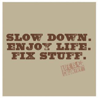 Stone Coaster Set Slow down. Enjoy life. Fix stuff. Kitchen & Dining