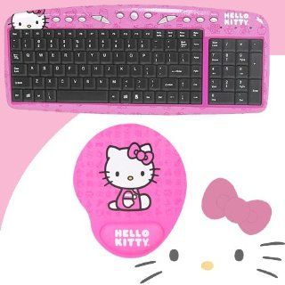 Hello Kitty USB Keyboard with Hot Keys #90309K (Pink) + Hello Kitty Mouse Pad w/ Wrist Rest (Pink) #74709 PNK DavisMAX Bundle: Computers & Accessories