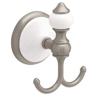 Franklin Brass 127063 Grayson Double Robe Hook, Satin Nickel And White: Home Improvement