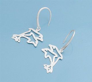 Sterling Silver Double Dolphin Earrings: Jewelry