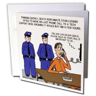gc_5278_2 Rich Diesslins Funny Out to Lunch Cartoons   Death Row Call to Tech Support   How to Live Longer   Greeting Cards 12 Greeting Cards with envelopes : Office Products