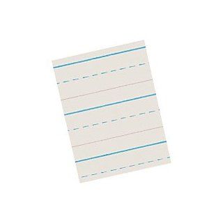 Office Depot(R) Brand 60% Recycled Red Blue Ruled Storybook Paper, Conforms To D'nealian   Grade 3 4, 5 1/2In. Picture Story Heading, 1/2In. Ruling, 1/4In. Midline, 1/4In. Skip Space, 8 1/2In. X 11In., Pack Of 500 Sheets : Brochure Paper : Office Produ