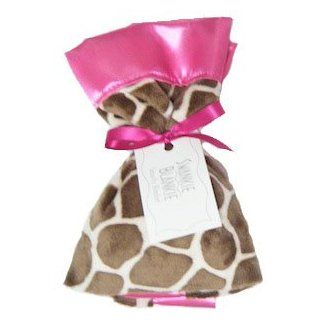 Swankie Blankie Minky Giraffe Security Blanket with Hot Pink Satin Trim : Baby