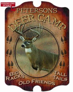 Deer Camp Personalized Hardboard sign from Redeye Laserworks: Decorative Signs: Kitchen & Dining