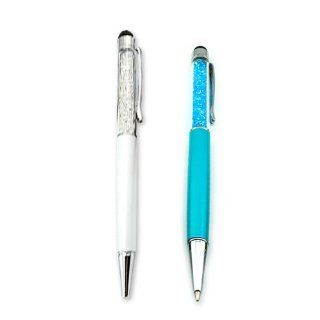iClover 2in1 (both stylus and writing pen) Long white&light blue crystal pen combination& capacitive touch Screen stylus for iPhone 4/4g/5/iPod Touch/iPad Mini/2/3/Samsung Galaxy Note Series: Cell Phones & Accessories