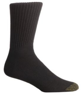 Gold Toe Men's Cotton Crew Athletic Sock, Black, 3  Pack, size 10 13: Clothing