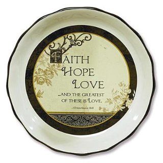 Abbey Press "Faith, Hope, Love" Pie Plate   Greeting Inspirational Cards Gift 55294T ABBEY: Kitchen & Dining