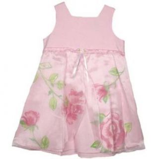 Toddler Girls 2T 4T Sleeveless Dress with Pink Organza Petal Overlay Skirt: Special Occasion Dresses: Clothing