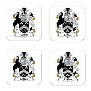 Loftus Family Crest Square Coasters Coat of Arms Coasters   Set of 4  