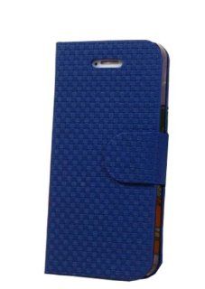HJX Iphone 4 4S Woven Pattern With Stand Magnetic Flap with Credit Card Slots Protective Leather Case Skin Back Cover Shield for Apple iPhone 4 4S Dark Blue: Cell Phones & Accessories