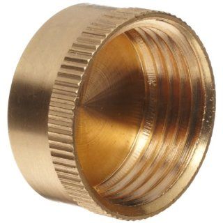 Anderson Metals Brass Garden Hose Fitting, Cap, 3/4" Female Hose ID Industrial Hose Fittings