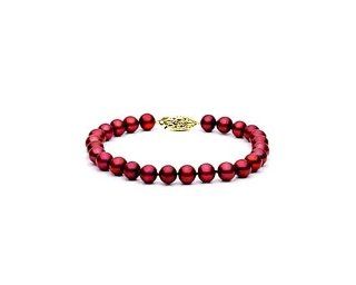 8.5 9mm Cranberry Freshwater Pearl Bracelet AAA: Jewelry