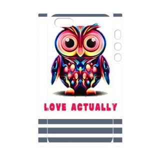 Vcapk Stripped Chevron Cute Owl love Actually Quote Unique Design 3D Custome Hard Plastic Phone Case for Apple iPhone 5,5S: Cell Phones & Accessories