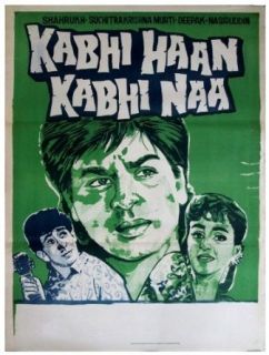 Kabhi Haan Kabhi Naa (1993) Shahrukh Khan (Srk) Original Old Vintage Indian Cinema Poster (Hand Painted Bollywood Movie / Hindi Film Poster)   Very Rare Entertainment Collectibles