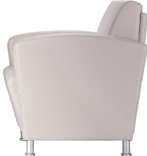 La Z Boy Contract Furniture DIA10UA MF5 LEA Dialogue Lounge Chair with Upholstered Arms and Brushed Satin Metal Feet  Leather Upholstery: Office Products